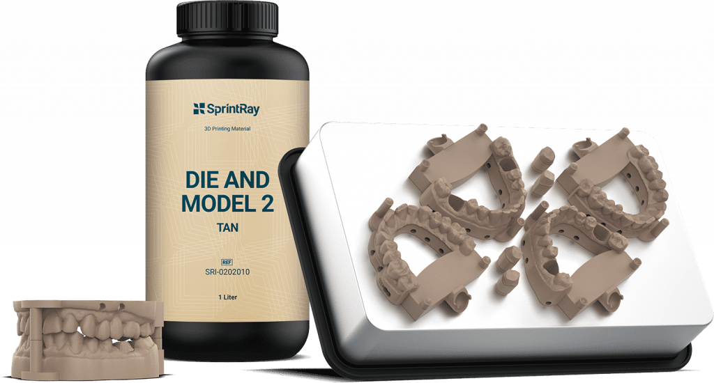Sprintray Materials Die Model Tan Resin Family Removable Articulated