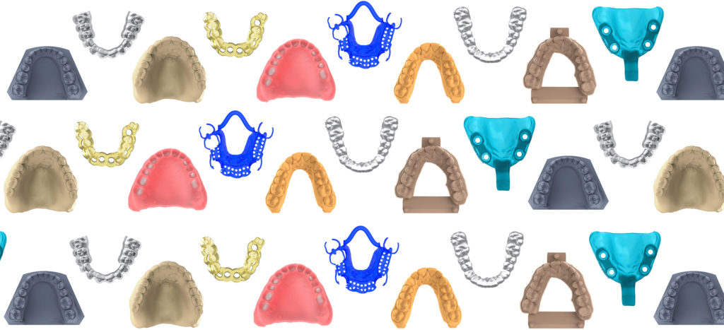 3D printed dental dentures, surgical guides, models, clear aligners, IDB